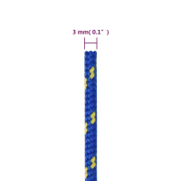 Produktbild för Båtlina blå 3 mm 50 m polypropen
