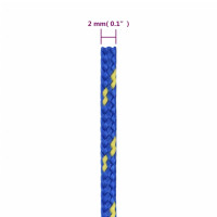 Produktbild för Båtlina blå 2 mm 50 m polypropen