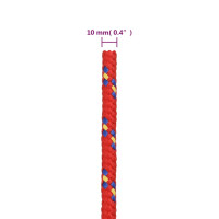 Produktbild för Båtlina röd 10 mm 25 m polypropen
