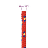 Produktbild för Båtlina röd 14 mm 100 m polypropen