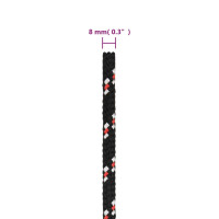 Produktbild för Båtlina svart 8 mm 25 m polypropen