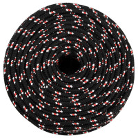 Produktbild för Båtlina svart 10 mm 500 m polypropen