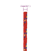 Produktbild för Båtlina röd 2 mm 250 m polypropen