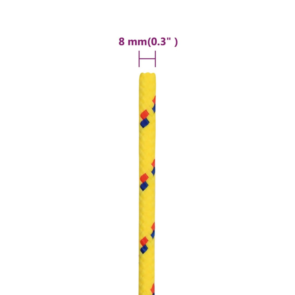 Produktbild för Båtlina gul 8 mm 25 m polypropen
