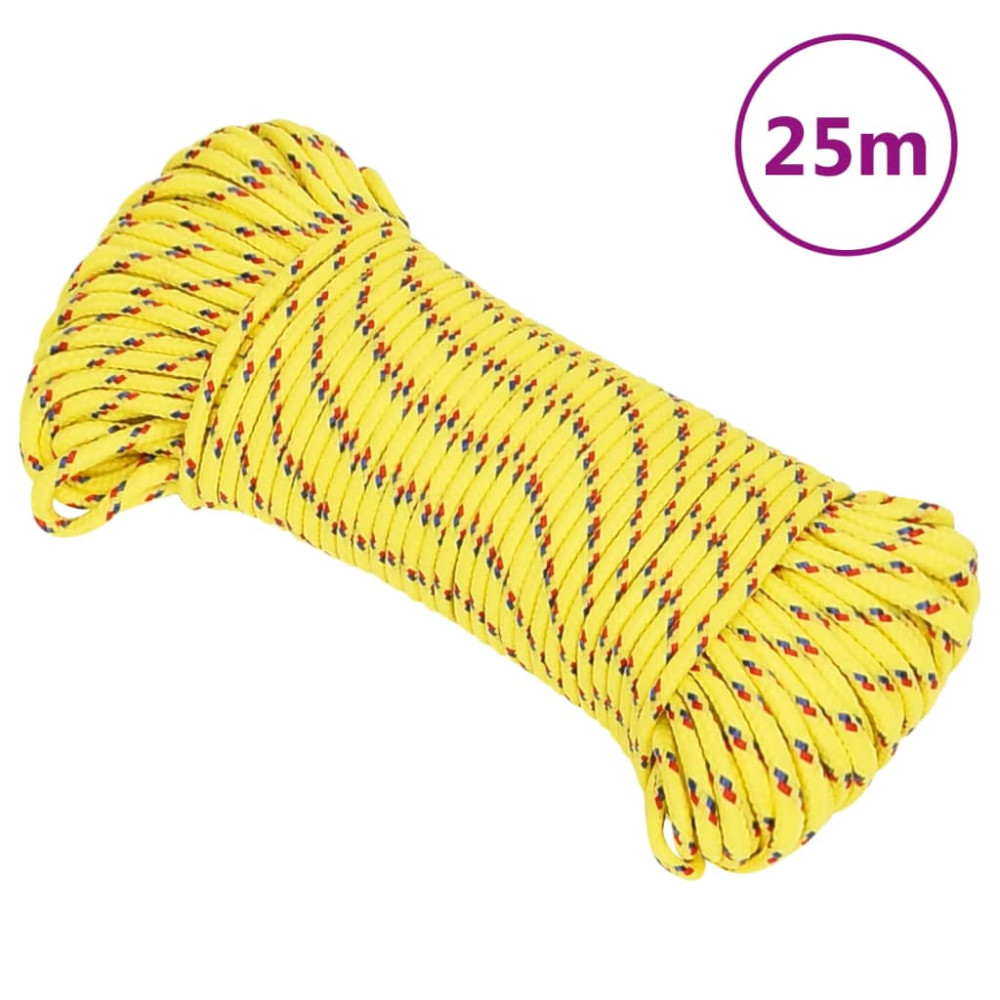 Produktbild för Båtlina gul 5 mm 25 m polypropen