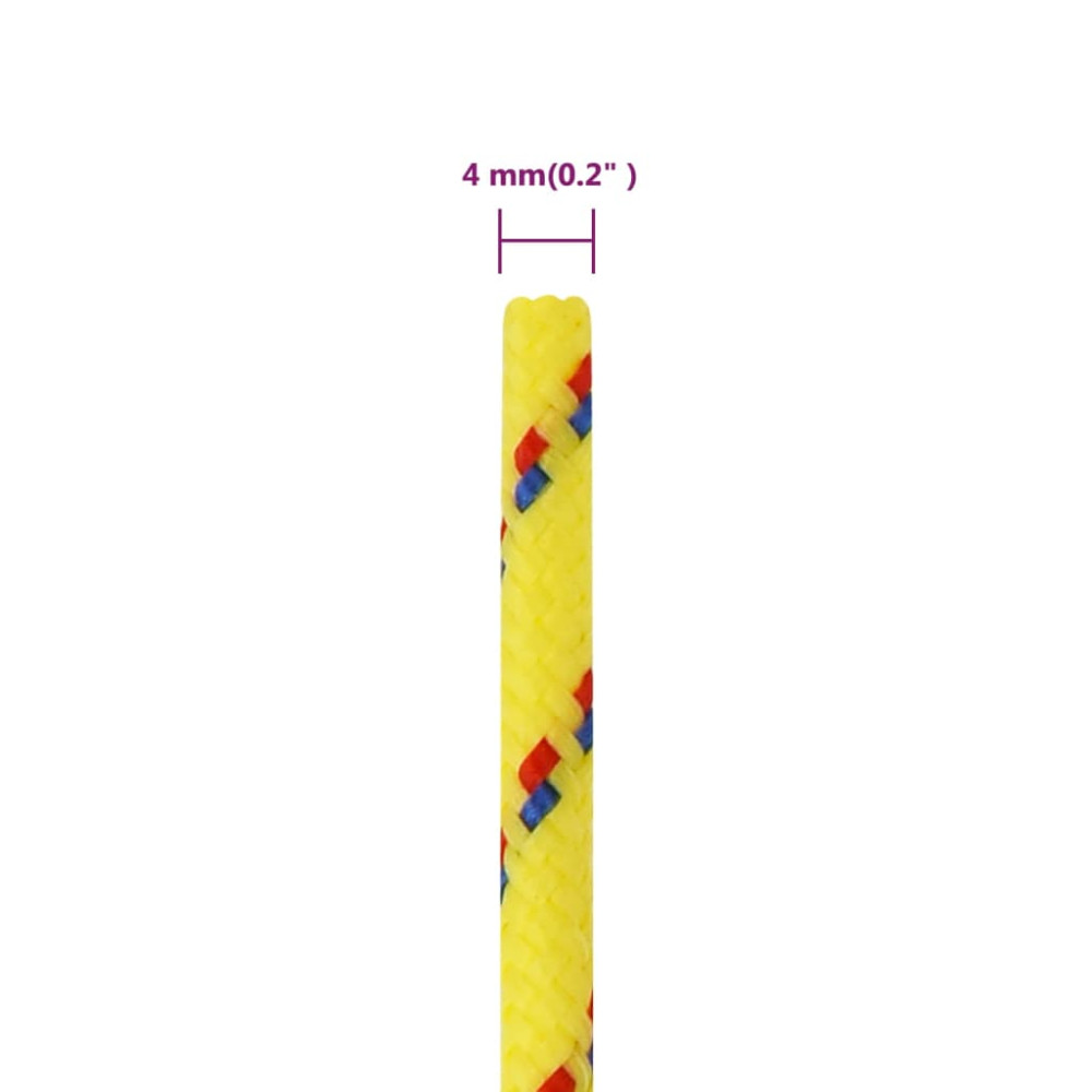 Produktbild för Båtlina gul 4 mm 25 m polypropen
