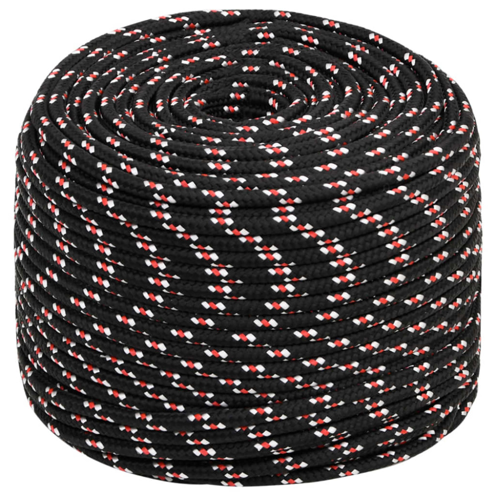 Produktbild för Båtlina svart 8 mm 250 m polypropylen