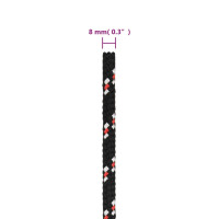 Produktbild för Båtlina svart 8 mm 250 m polypropylen