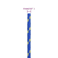 Produktbild för Båtlina blå 8 mm 50 m polypropen