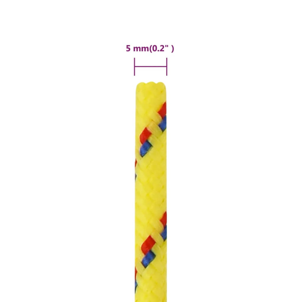 Produktbild för Båtlina gul 5 mm 250 m polypropen