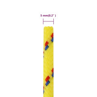 Produktbild för Båtlina gul 5 mm 100 m polypropen