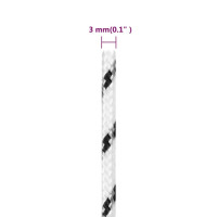 Produktbild för Båtlina flätad vit 3 mm x 100 m polyester