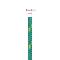 Produktbild för Båtlina grön 3 mm 500 m polypropen