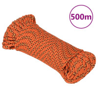 Produktbild för Båtlina orange 3 mm 500 m polypropylen