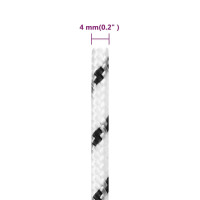 Produktbild för Båtlina flätad vit 4 mm x 100 m polyester