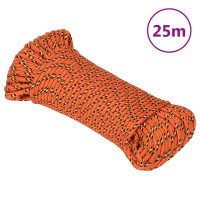 Produktbild för Båtlina orange 3 mm 25 m polypropylen