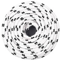 Produktbild för Båtlina flätad vit 6 mm x 25 m polyester