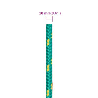 Produktbild för Båtlina grön 10 mm 250 m polypropen