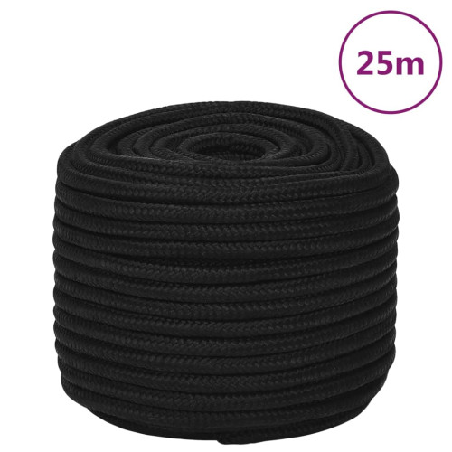 vidaXL Rep svart 12 mm 25 m polyester