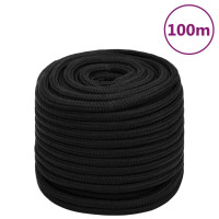 Produktbild för Rep svart 16 mm 100 m polyester