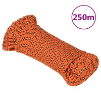 Produktbild för Båtlina orange 5 mm 250 m polypropylen