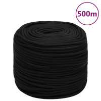 Produktbild för Rep svart 6 mm 500 m polyester