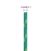 Produktbild för Båtlina grön 2 mm 25 m polypropen