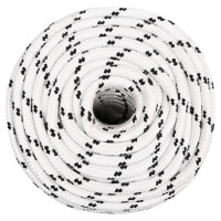 Produktbild för Båtlina flätad vit 12 mm x 25 m polyester