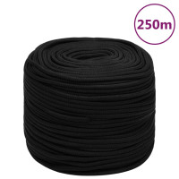 Produktbild för Rep svart 8 mm 250 m polyester