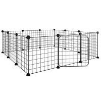 Produktbild för Husdjursbur svart 12 paneler 35x35 cm stål