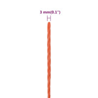 Produktbild för Rep orange 3 mm 250 m polypropylen