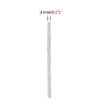 Produktbild för Rep vit 3 mm 250 m polypropylen