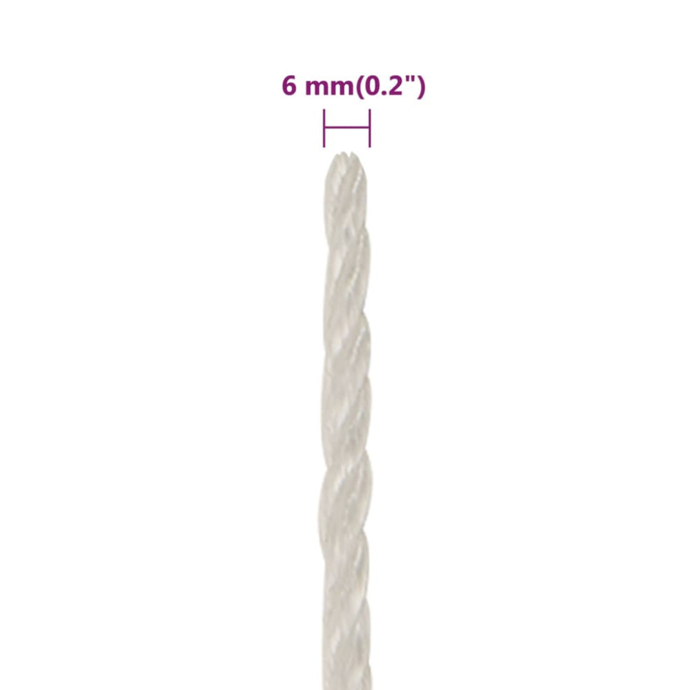 Produktbild för Rep vit 6 mm 500 m polypropylen