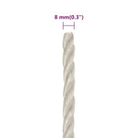 Produktbild för Rep vit 8 mm 500 m polypropylen