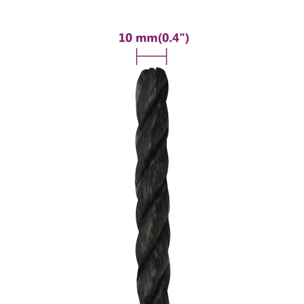 Produktbild för Rep svart 10 mm 25 m polypropen
