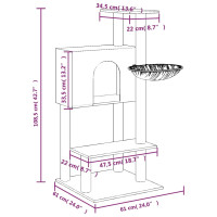 Produktbild för Katträd med klöspelare sisal gräddvit 142 cm