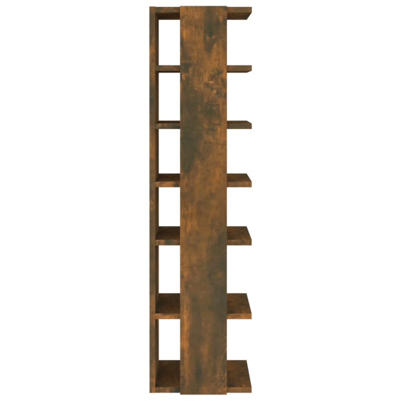 Produktbild för Skoställ rökfärgad ek 27,5x27x102 cm konstruerat trä