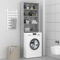 Produktbild för Skåp för tvättmaskin grå sonoma 64x24x190 cm