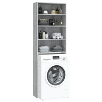 Produktbild för Skåp för tvättmaskin grå sonoma 64x24x190 cm