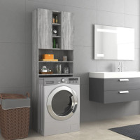 Produktbild för Tvättmaskinsskåp grå sonoma 64x25,5x190 cm