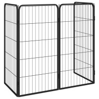 Miniatyr av produktbild för Hundbur 4 paneler svart 50x100 cm pulverlackerat stål