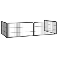 Miniatyr av produktbild för Hundbur 4 paneler svart 100 x 50 cm pulverlackerat stål