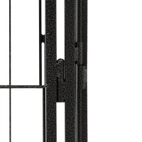 Miniatyr av produktbild för Hundbur 4 paneler svart 100 x 50 cm pulverlackerat stål