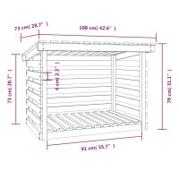 Produktbild för Vedställ grå 108x73x79 cm massiv furu