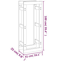 Produktbild för Vedställ honungsbrun 41x25x100 cm massiv furu