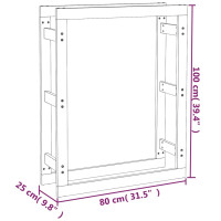 Produktbild för Vedställ honungsbrun 80x25x100 cm massiv furu