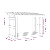 Produktbild för Vedställ grå 108x64,5x77 cm massiv furu