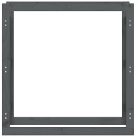 Produktbild för Vedställ grå 100x25x100 cm massiv furu