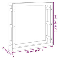 Produktbild för Vedställ vit 100x25x100 cm massiv furu