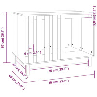 Produktbild för Hundkoja 90x60x67 cm massiv furu